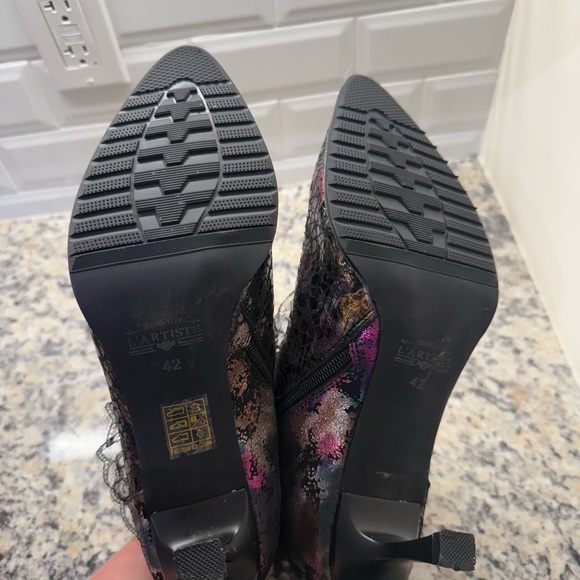 Spring Step Black Heeled Boots size 42 EU 10.5 11 US l’artiste lacenshine - Picture 4 of 9